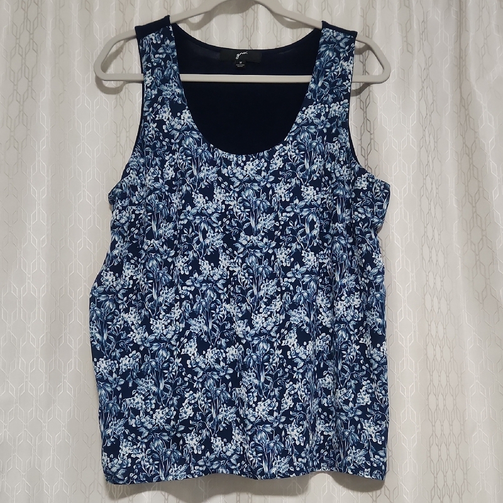 Floral Sleeveless Women's Top - Blue